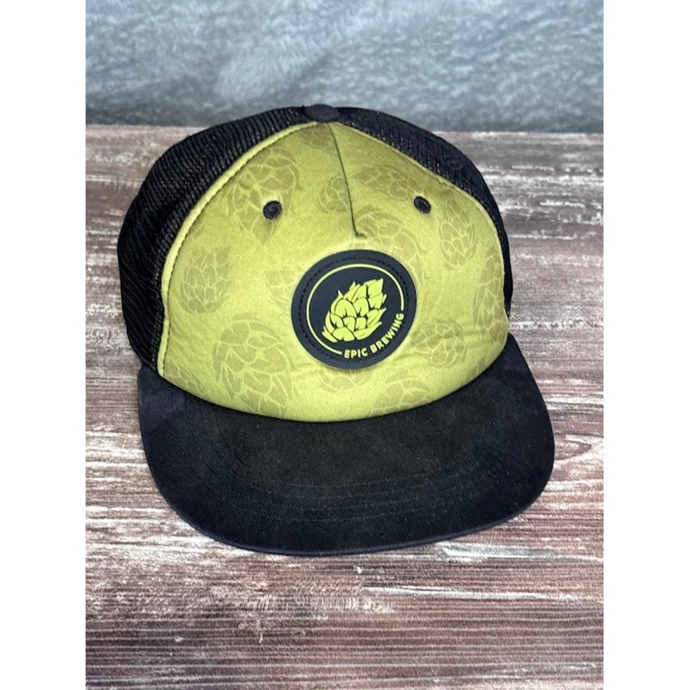 Epic Brewing Company Trucker‎ Hat Olive Green Black Beer Logo Limited Edition